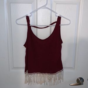Tank with lace trim